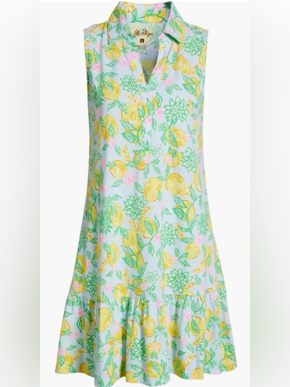 NWT Lilly Pulitzer Riegan Sleeveless Cotton Polo Dress XL Bluette Make Lemonade